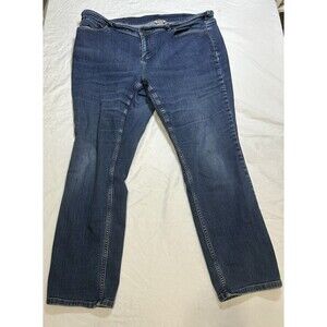 Duluth Trading Womens Jeans Size 18W x 31 Blue Denim Daily Slim Leg Stretch Flex